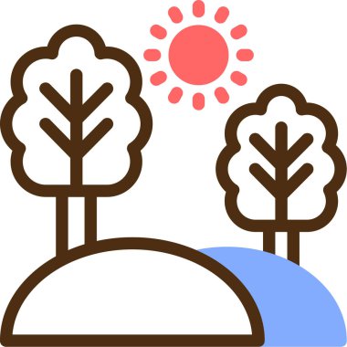 ağaçlar ikon vektör illüstrasyonu