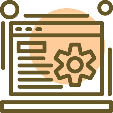 Web simgesi, seo teknolojisinin vektör illüstrasyonu