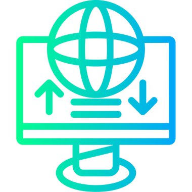 genel ağ renk ikonu vektör illüstrasyonu