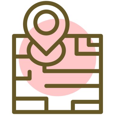 Modern b 'nin vektör çizimi harita simgesinden yoksun