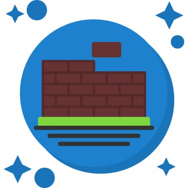 Tuğlalar web simgesi oluşturur, basit vektör illüstrasyonu