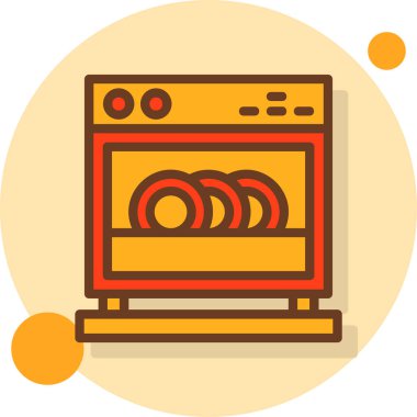 mikrodalga ikonu. Web için mikrodalga vektör simgelerinin özet çizimi