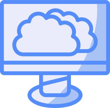 Bulut veri sunucu simgesi doldurulmuş - ana hat biçimi