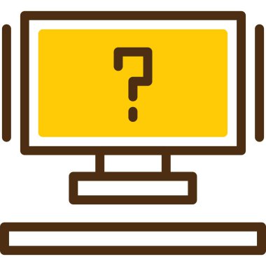 Dizüstü bilgisayar ekranında soru işareti, vektör illüstrasyonu