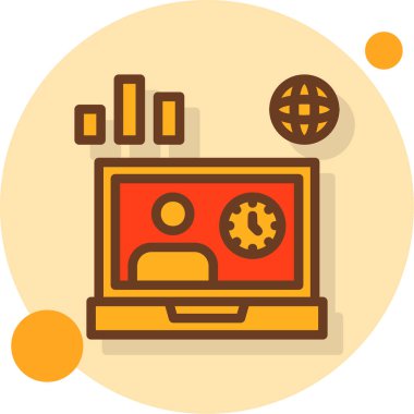 bilgisayar izleme simgesi, vektör illüstrasyonu