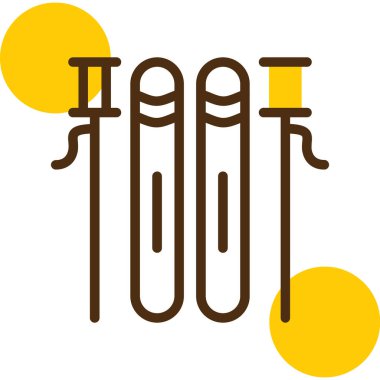 Test tüpü simgesi. Beyaz arkaplanda izole edilmiş web tasarımı için ana test tüp vektör simgesi