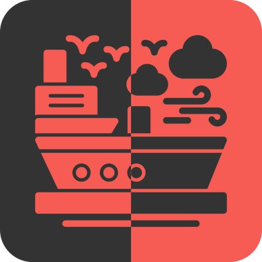 Gemi vektör simgesi basit düz illüstrasyon