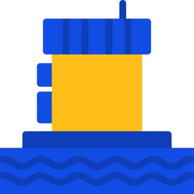 Bir tekne simgesinin vektör illüstrasyonu