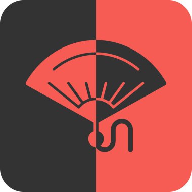 Siyah ve kırmızı simgenin vektör çizimi