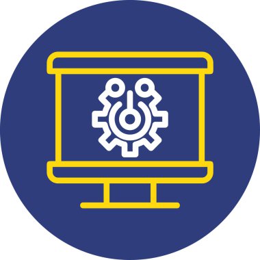 dişli simge vektör resimli dizüstü bilgisayar