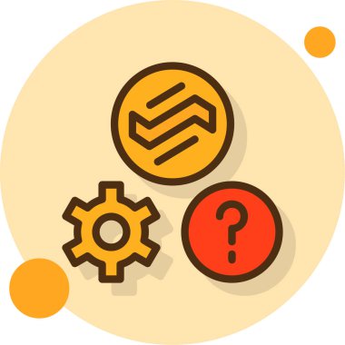 Vites simgesi ile soru işareti, basit vektör illüstrasyonu