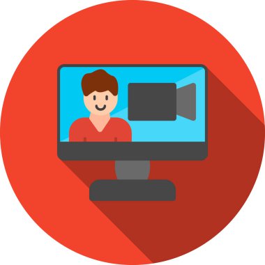 Görüntülü arama simgesi. vektör illüstrasyonu