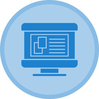 Bilgisayar. Web simgesi basit illüstrasyon