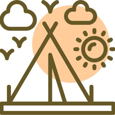 Rüzgar rüzgârlı hava simgesi dış hatlar biçiminde