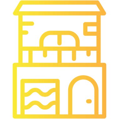 Bina. Web simgesi basit illüstrasyon