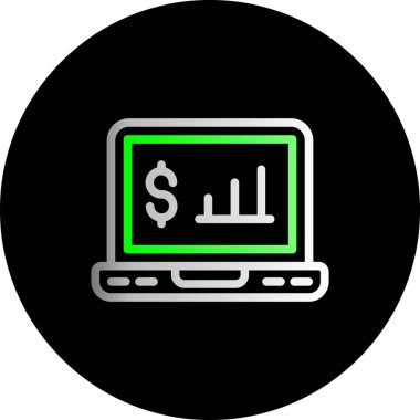 Para birimi sembollü dizüstü bilgisayar ve dolar işareti