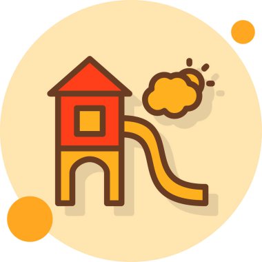 Bir karikatür evi simgesinin vektör çizimi