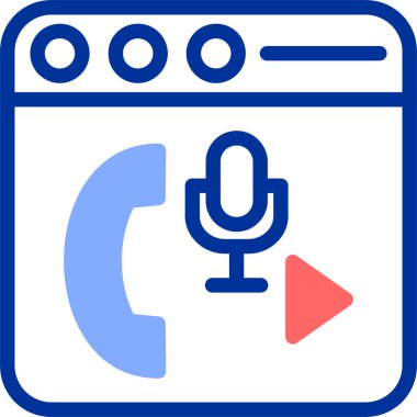 Beyaz arkaplanda izole edilmiş mikrofon simgesi ve vektör illüstrasyonu