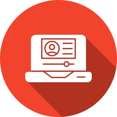 dizüstü bilgisayar vektör dairesi simgesi