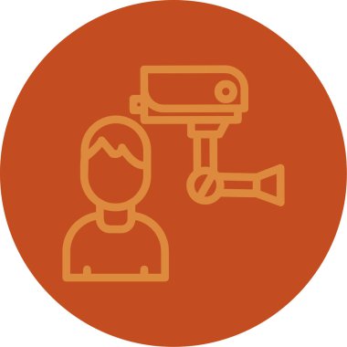 Kapalı devre televizyon. Web simgesi basit illüstrasyon