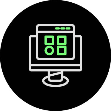 Lcd vektörü simgesi, illüstrasyon