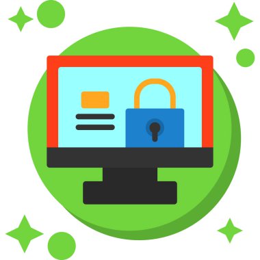 internet güvenlik vektörü düz simgesi