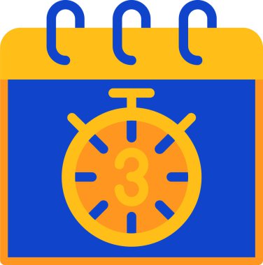 saat takvimi vektör simgesi doldurulmuş özet biçimi