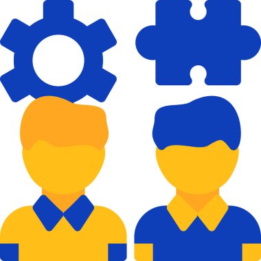 iş takım çalışması dişli simgesi düz stil