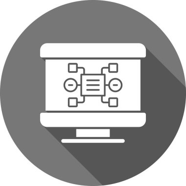 Web simgesi, bilgisayarın vektör illüstrasyonu