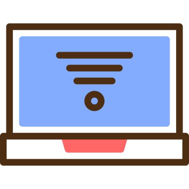 bilgisayar ekranı simgesi. Web için bilgisayar ekran vektör simgesinin özet çizimi