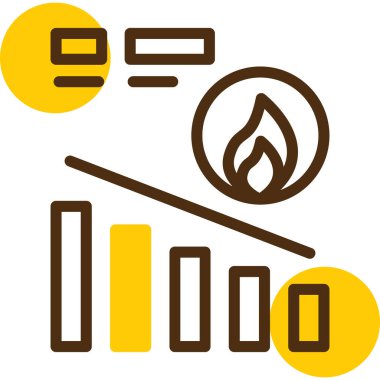 Ateş simgesi, basit vektör illüstrasyonu