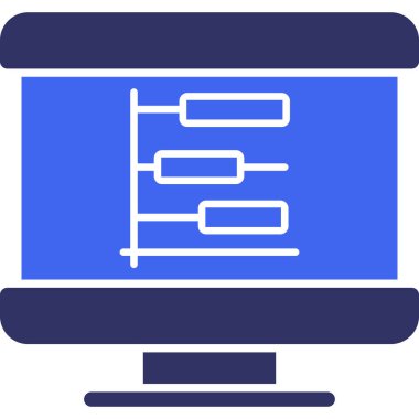 Monitör. Web simgesi basit illüstrasyon