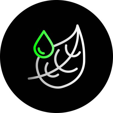 Yeşil damla simgesinin vektör illüstrasyonu