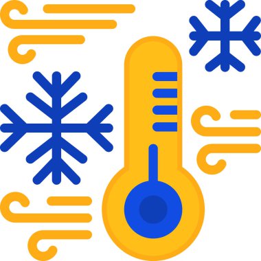 Soğuk kış ikonu dolgulu dış hatlar tarzında