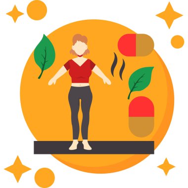 Kadın yapraklarla yoga yapıyor.