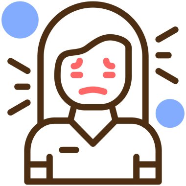 Kadın yüzü. Basit resimleme