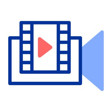 video kamera simgesi, vektör illüstrasyonu