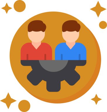 İş takım kutsal kişilerin resmi içinde düz stil