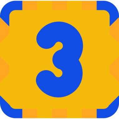 üç numaralı işaret simgesi tasarımı