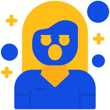 kadın avatar simgesi, vektör illüstrasyonu