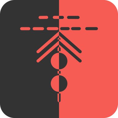 Siyah ve kırmızı simgenin vektör çizimi