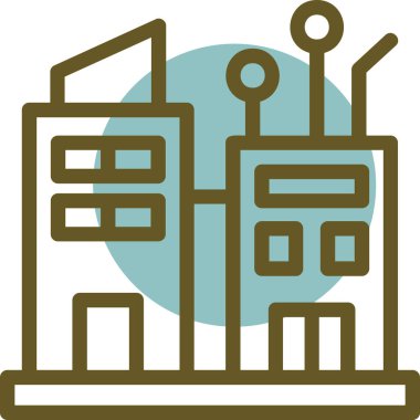 Fabrika. Web simgesi basit illüstrasyon