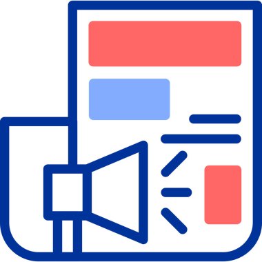 reklam simgesi, vektör illüstrasyonu beyaz arkaplanda izole edildi