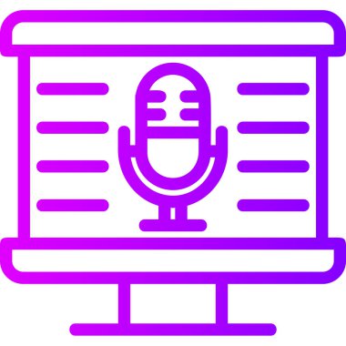 Mikrofon. Web simgesi basit illüstrasyon