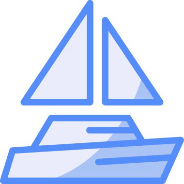 tekne teknesi simgesi doldurulmuş taslak biçiminde