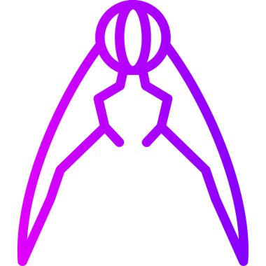 Mor yayı olan bir kadının vektör çizimi