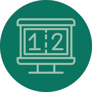 27 saat glyph çember vektör simgesi dekoru