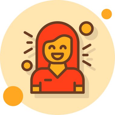 avatar kadın kişi simgesi düz stil