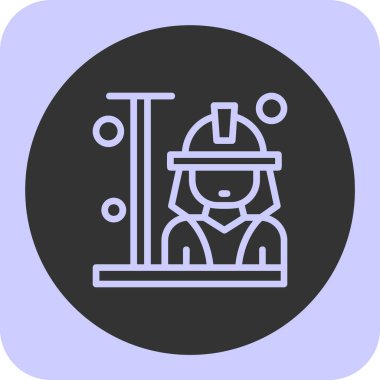 İşçi. Web simgesi basit illüstrasyon