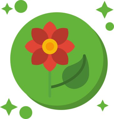 uzun gölgeli çiçek düzlüğü simgesi, vektör simgesi